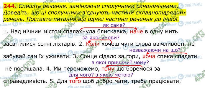 ГДЗ Укр мова 10 класс страница 244